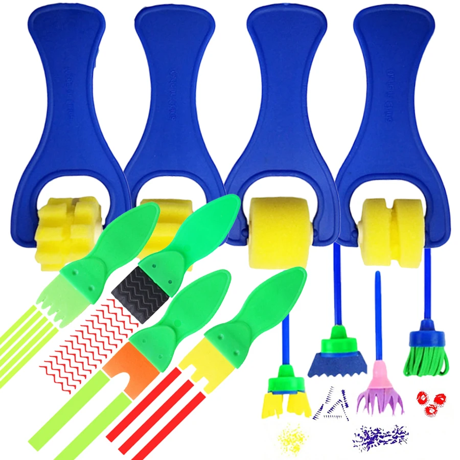 Multi Styles Available Paint Watercolor Painting Sponge Brush Roller Stamp DIY Drawing Tools Art Painting Supplies