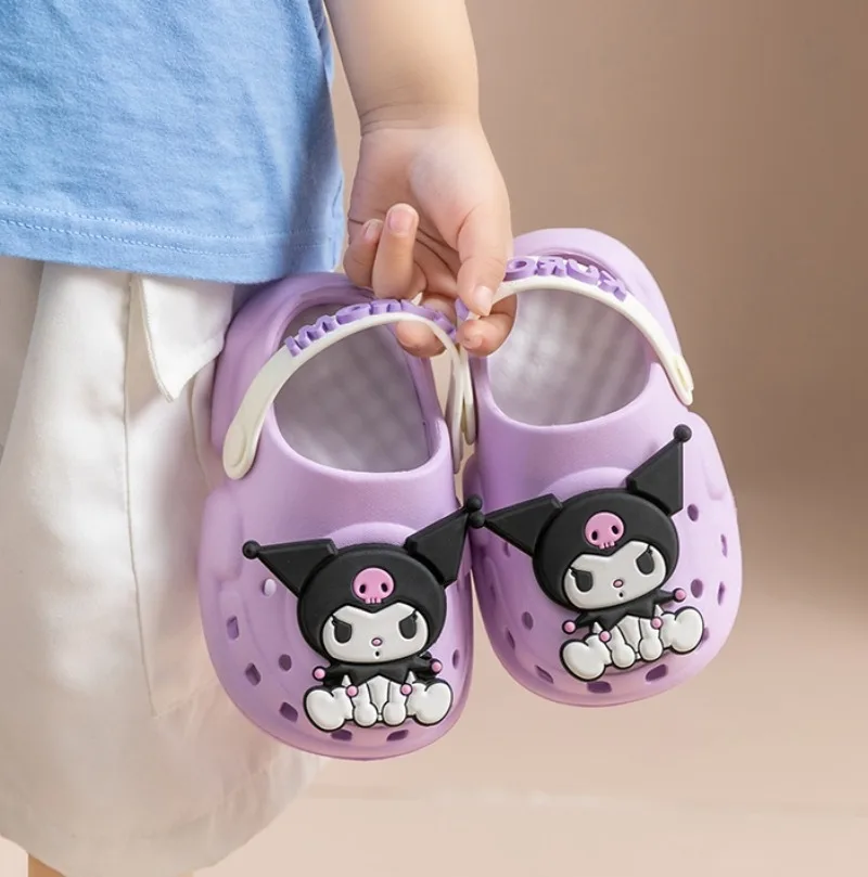 Women Cute Slides Summer Outdoor Sandals Non Slip Cloud Kuromi Cinnamoroll Hole Shoes Fashion Design Hello Kitty Slippers