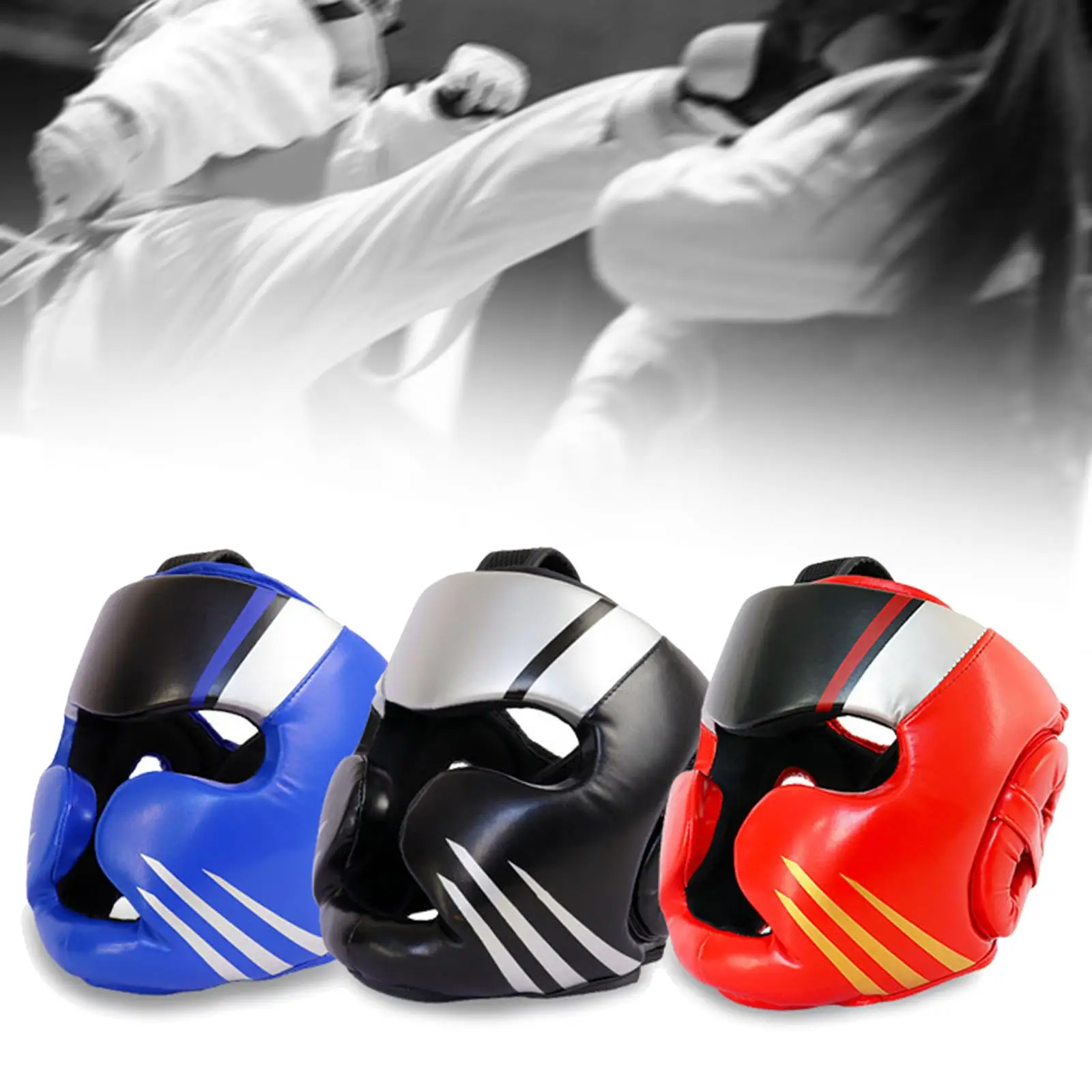 

Boxing Headgear Comfortable Ventilated Padded Face Cover Full Face Protection for Sparring Karate Muay Thai Training Kickboxing