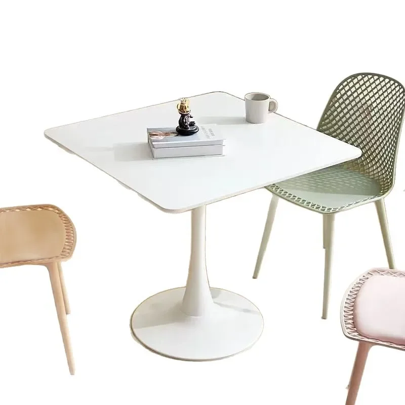 

Pure solid wood square table Square negotiation table Small apartment balcony coffee table