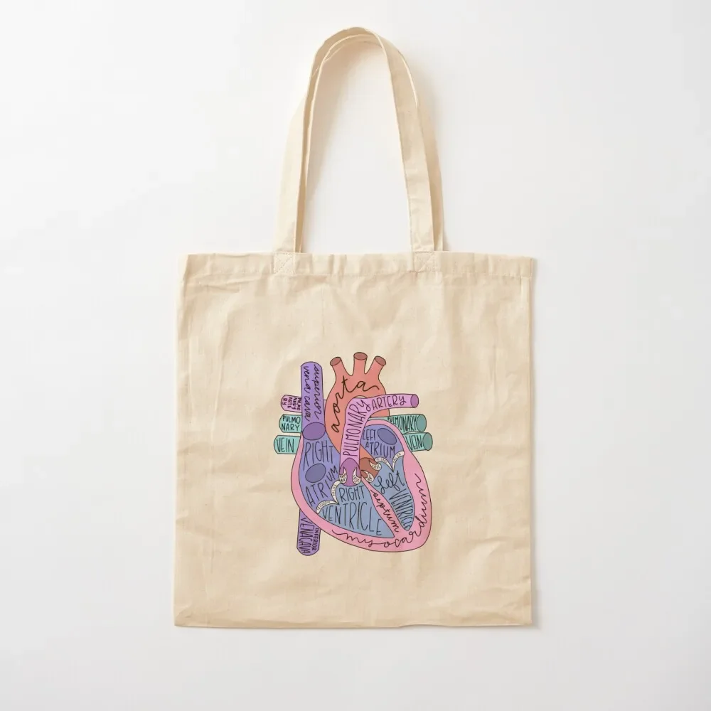 Anatomical Heart Tote Bag Canvas bag for women bag for beach