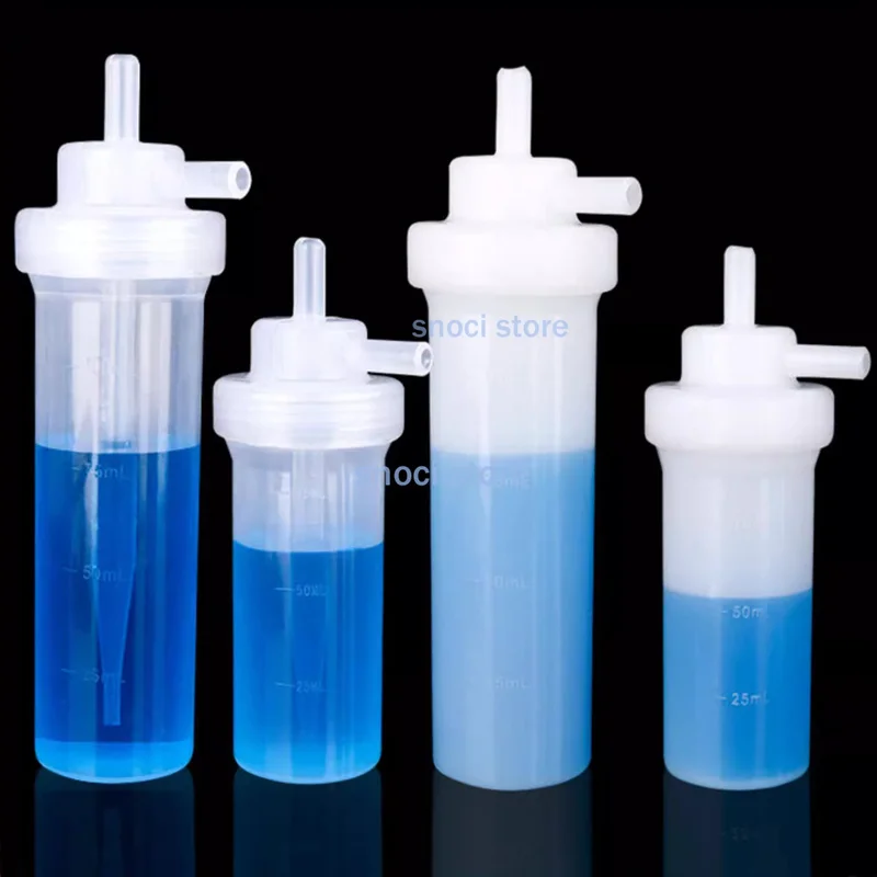 Gas sample collection Bottle，75ml/100ml Plastic Bubble Absorber Bottle，Lab Buffer Bottle，for Gas sample collection and analysis