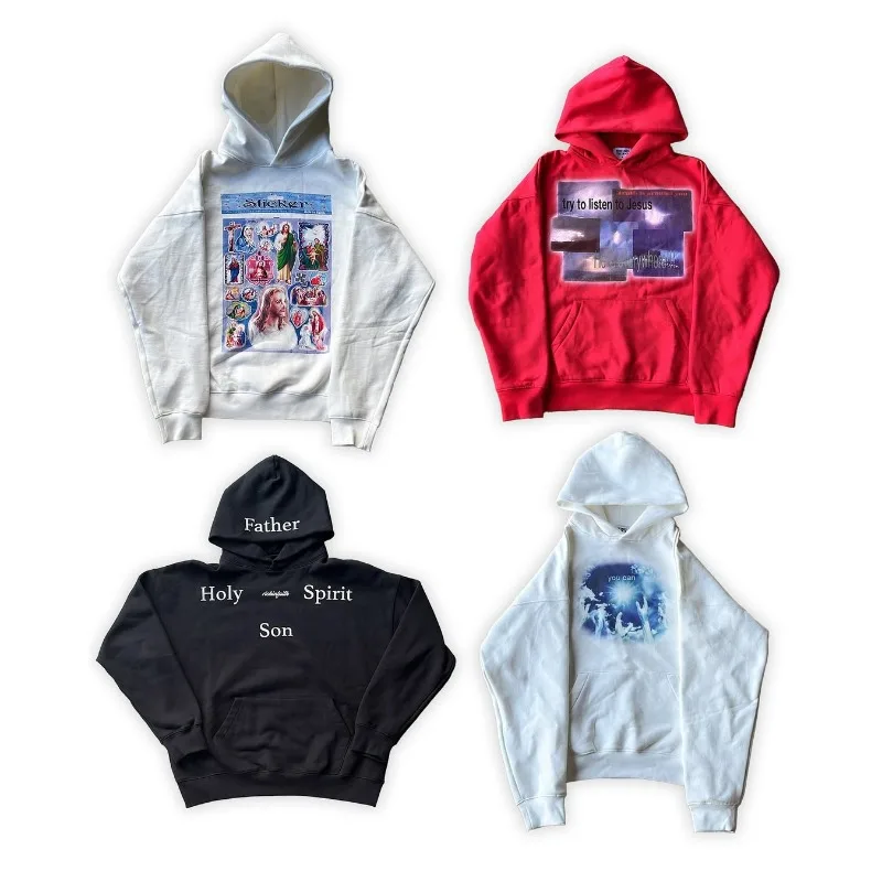 

Y2K Harajuku Casual Hoodies Fashion Retro Hip Hop Street Patterns Letter Printing Versatile Pullover Hoodie Men Loose Sweatshirt