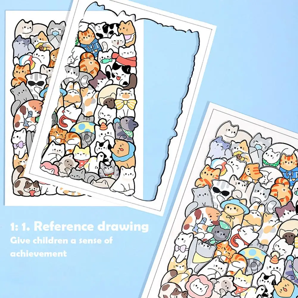 บล็อกไม้ต่อ 50 ชิ้น รูปการ์ตูนสัตว์น่ารัก ของเล่นเสริมพัฒนาการ รูปหมีน้อย / ไดโนเสาร์ / ลูกแมว