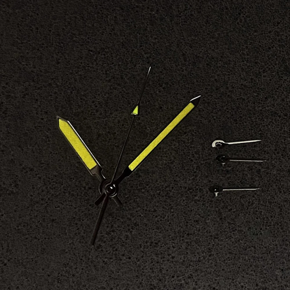 1 Satz VK63-Zeiger, grün leuchtende Uhrzeiger für VK63-Uhrwerk, Uhrzeiger, silber-orangefarbenes Nadelmodifikationszubehör