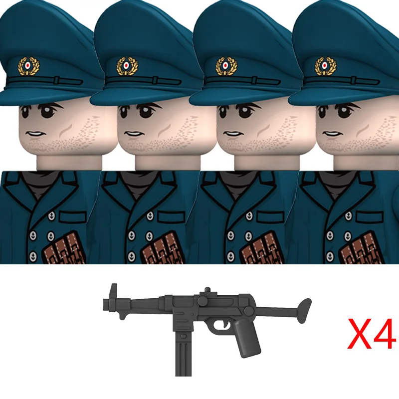 WW2 Military Navy Serie Soldat Figuren Bausteine Sowjetunion Krieger Infanterie Offizier Gedruckt Helm Ziegel Spielzeug Geschenke