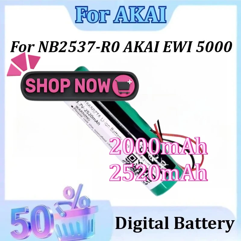 

UF16650ZTA UF16650A 3.7V 2000mAh 2520mAh Replacement Battery for AKAI NB2537-R0 AKAI EWI 5000 Solo Rechargeable Battery