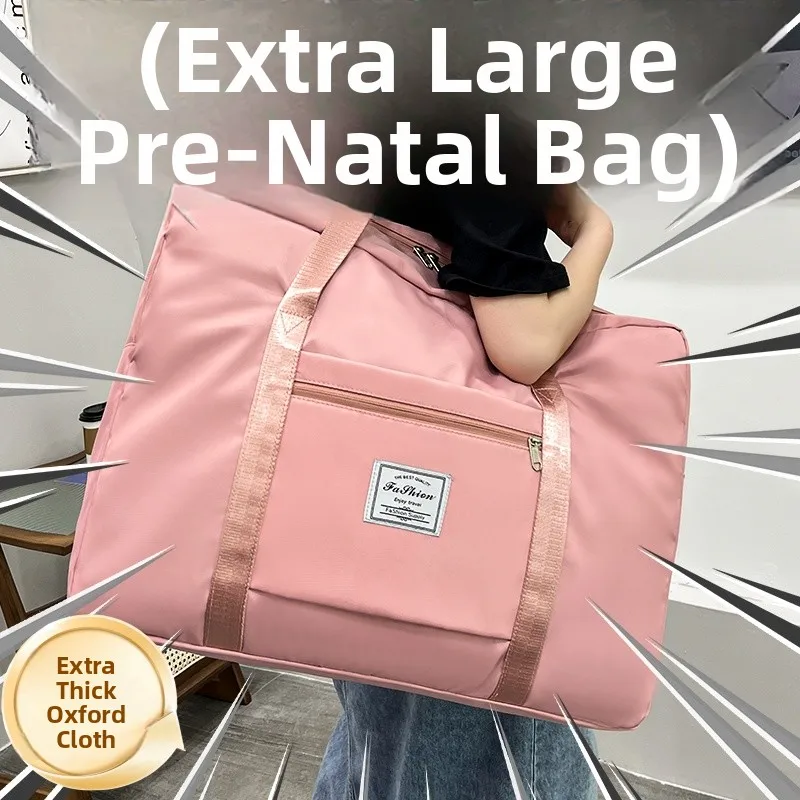 large-capacity-maternity-hospital-bag-travel-bag-lightweight-short-trip-mother-and-baby-storage-bag-oxford-cloth-foldable