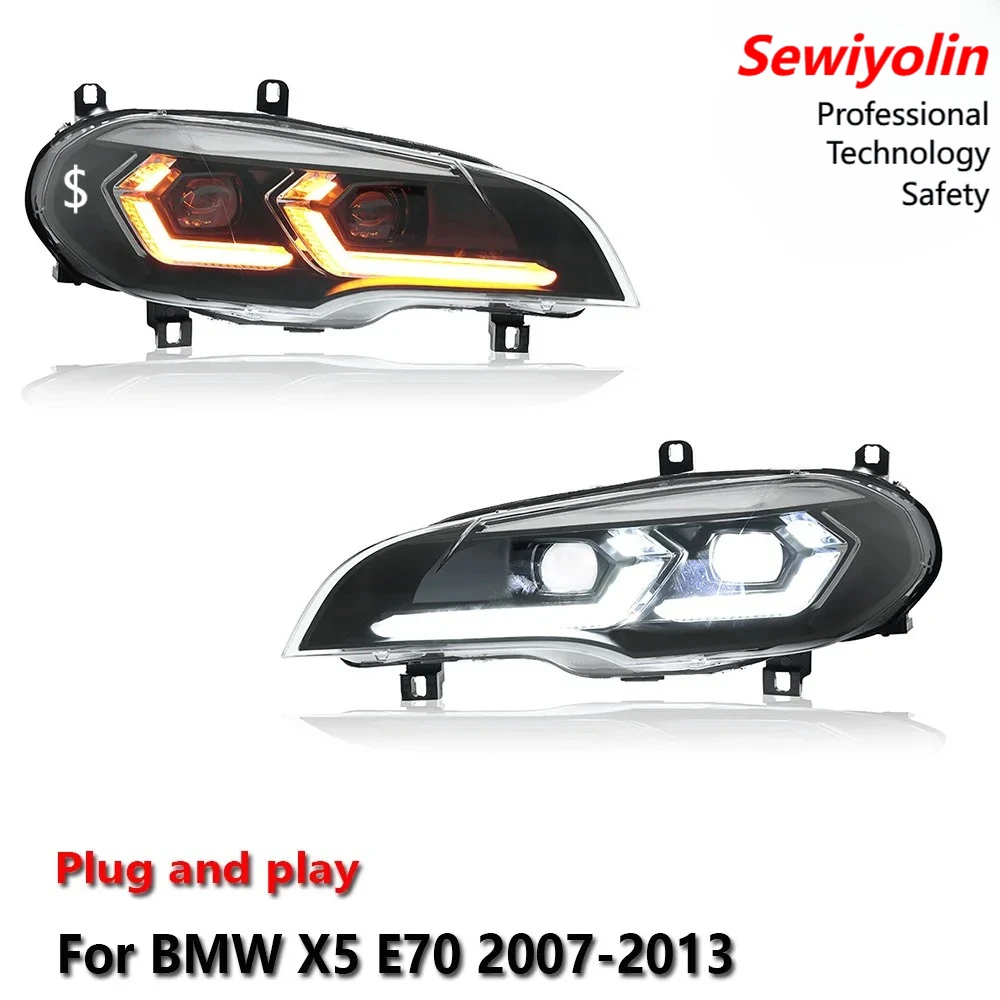 

Светодиодные задние фонари для BMW X5 E70 2007-2013, противотуманные фары, дневные ходовые огни, стоп-сигналы, указатели поворота, установка Plug and Play