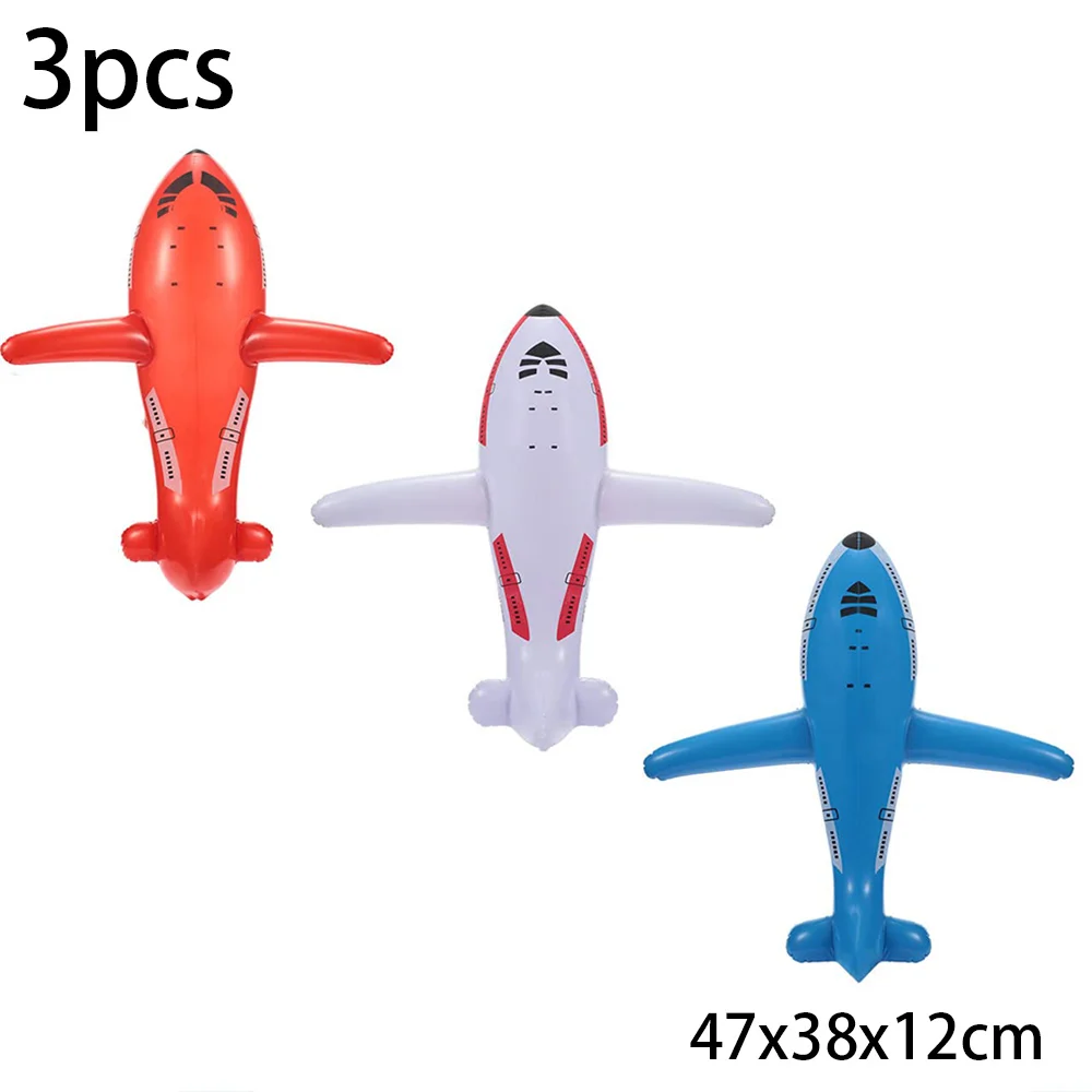 3Pcs Inflatable Airplanes Aircraft Thickened Birthday Party Supplies Baby Shower DecorationInflated Plane Balloons Kids