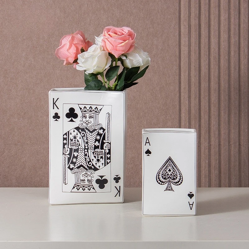 Creative poker card decorative vases,ceramic vases,personalized for home entrances flower arrangements and ornaments home decor - view 2