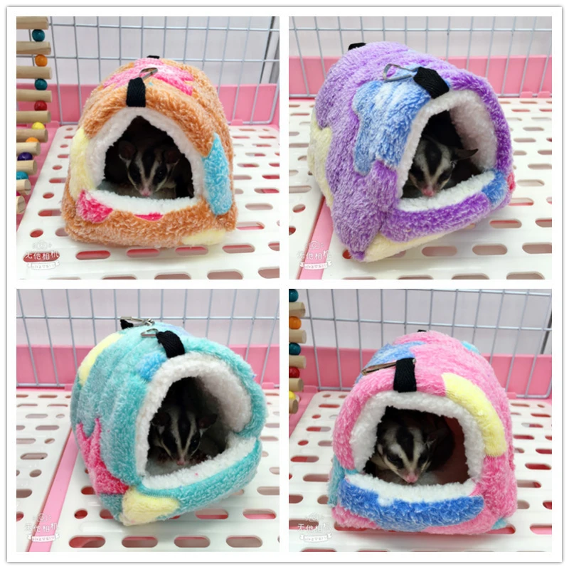 Soft Plush Hamster Cage Warm Cotton Guinea Pig Nest Small Animal Sleeping Bed Hamster House Ferret Rats Small Pet Accessories