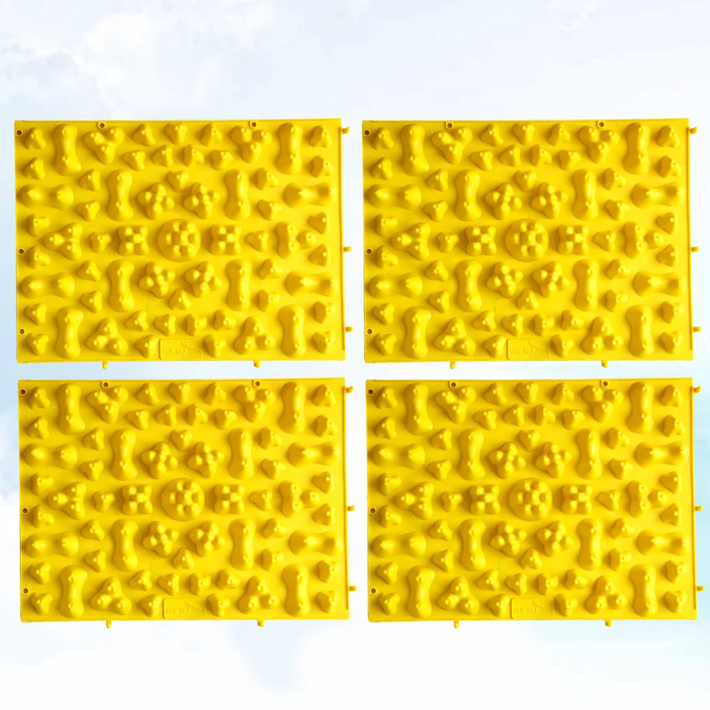 

4pcs Foot Massage Mat Tpe Acupressure Relief Pad For Blood Circulation Stress Fatigue Office Home Use Senior Yellow