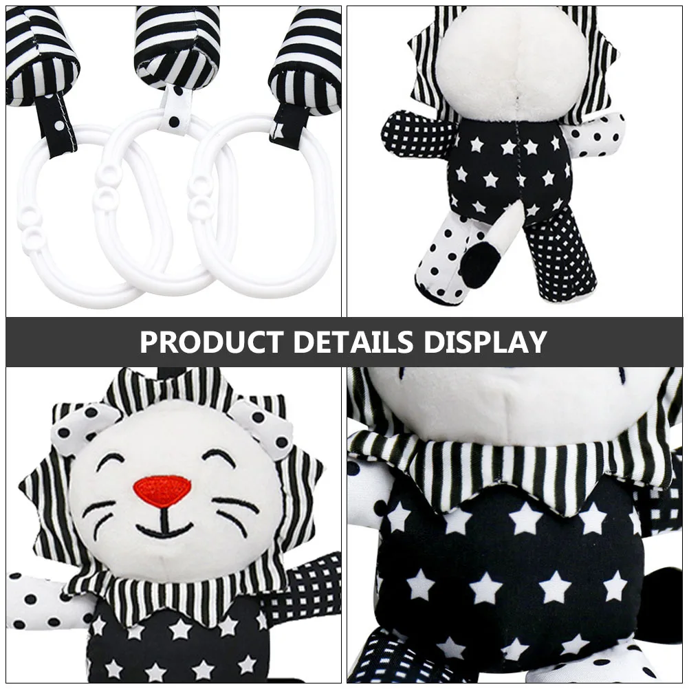 유아용 모빌 프리미엄 안전 소재 아기 손잡이 조기 교육 동물 테마 걸이형 풍경종 1개 (블랙 화이트)