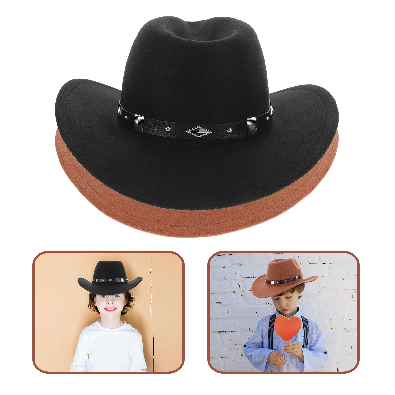 

2pcs Cowboy For Women Men Wide Brim Style Ranch Vintage Beach Costume Durable Polyester Lightweight