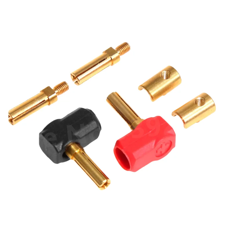 2Pcs/set L-shape Hard Shell Metal Heatsink Bullet Plugs & Grips 4mm for 1/10 Off-Road Truck Metal Upgrade Parts RC Crawler Car