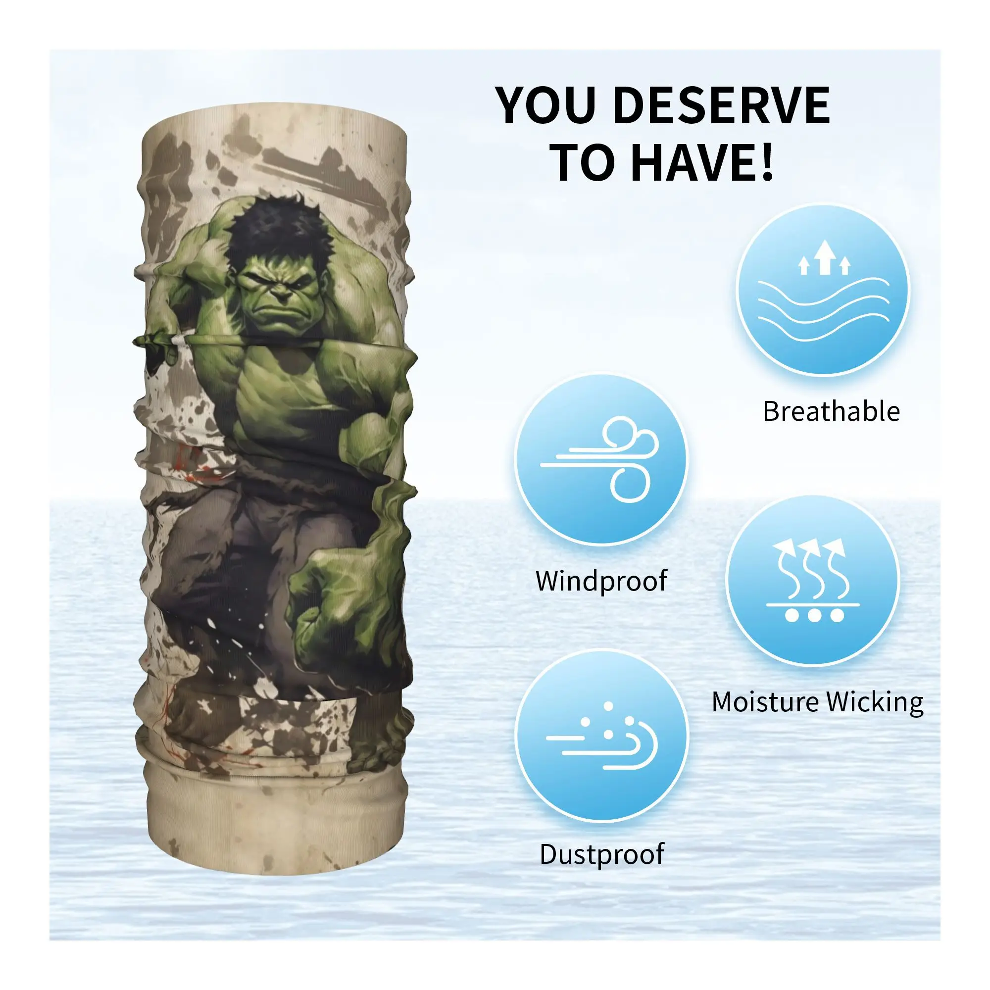 Scaldacollo invernale personalizzato Vintage Hulk Donna Uomo Escursionismo Ciclismo Sciarpa a tubo Moda Film Bandana per il viso Ghetta