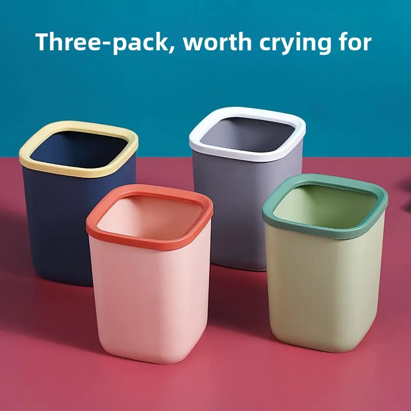 

Desktop Tra Can Bedroom Living Room Waste Paper Basket Universal Storage Box for Household Use Long Cylinder ape