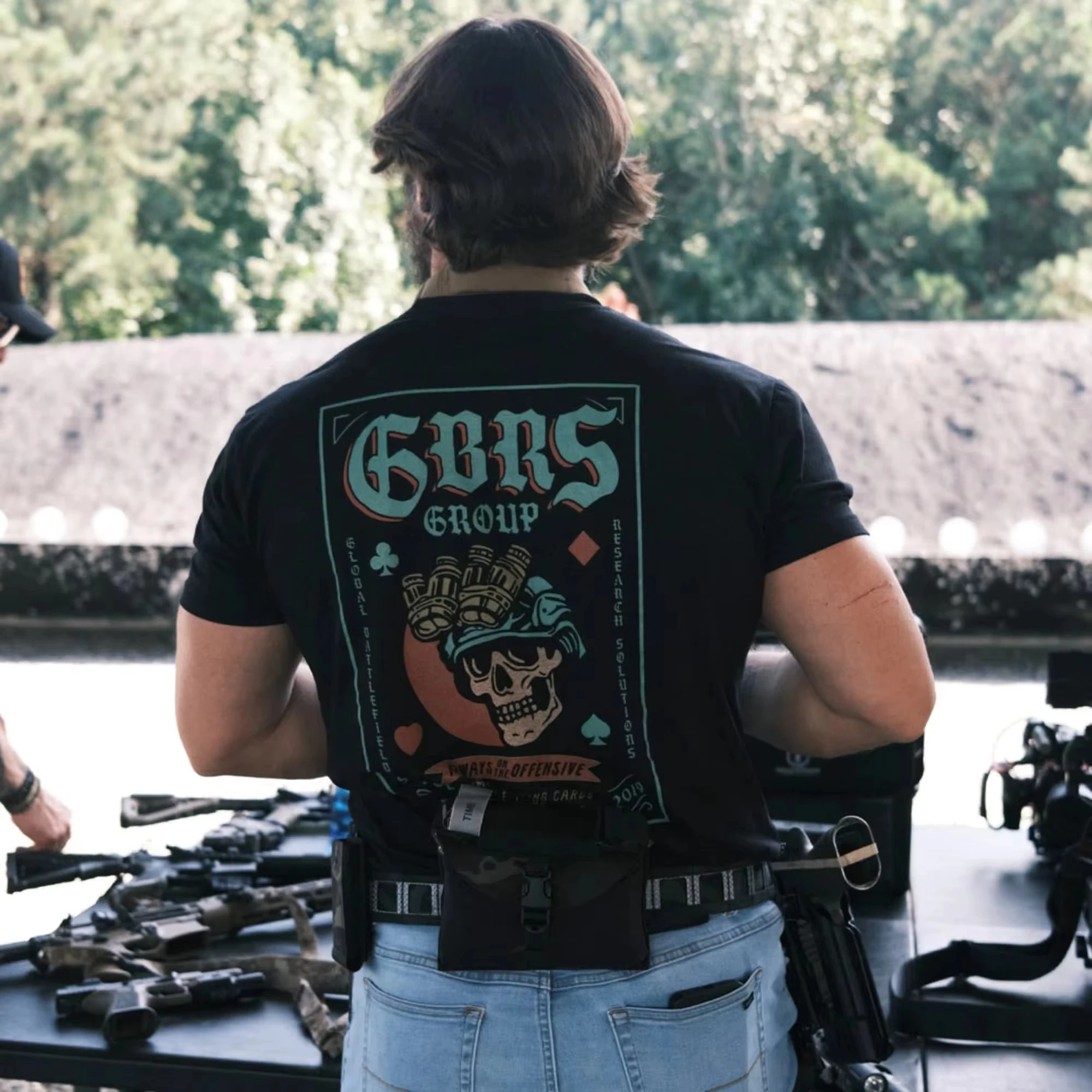 

2025 Summer New The GBRS Group Always Wears Aggressive T Shirts Men's Gym Sports Theme Printed Short-sleeved Cotton T-shirt