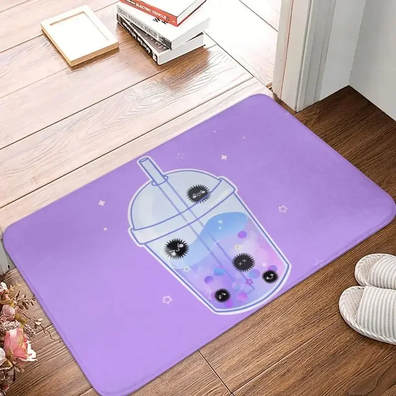 Soot Sprite Boba Tea Doormat Non-Slip Bath Kitchen Mat Bedroom Balcony Door Floor Entrance Carpet Rug