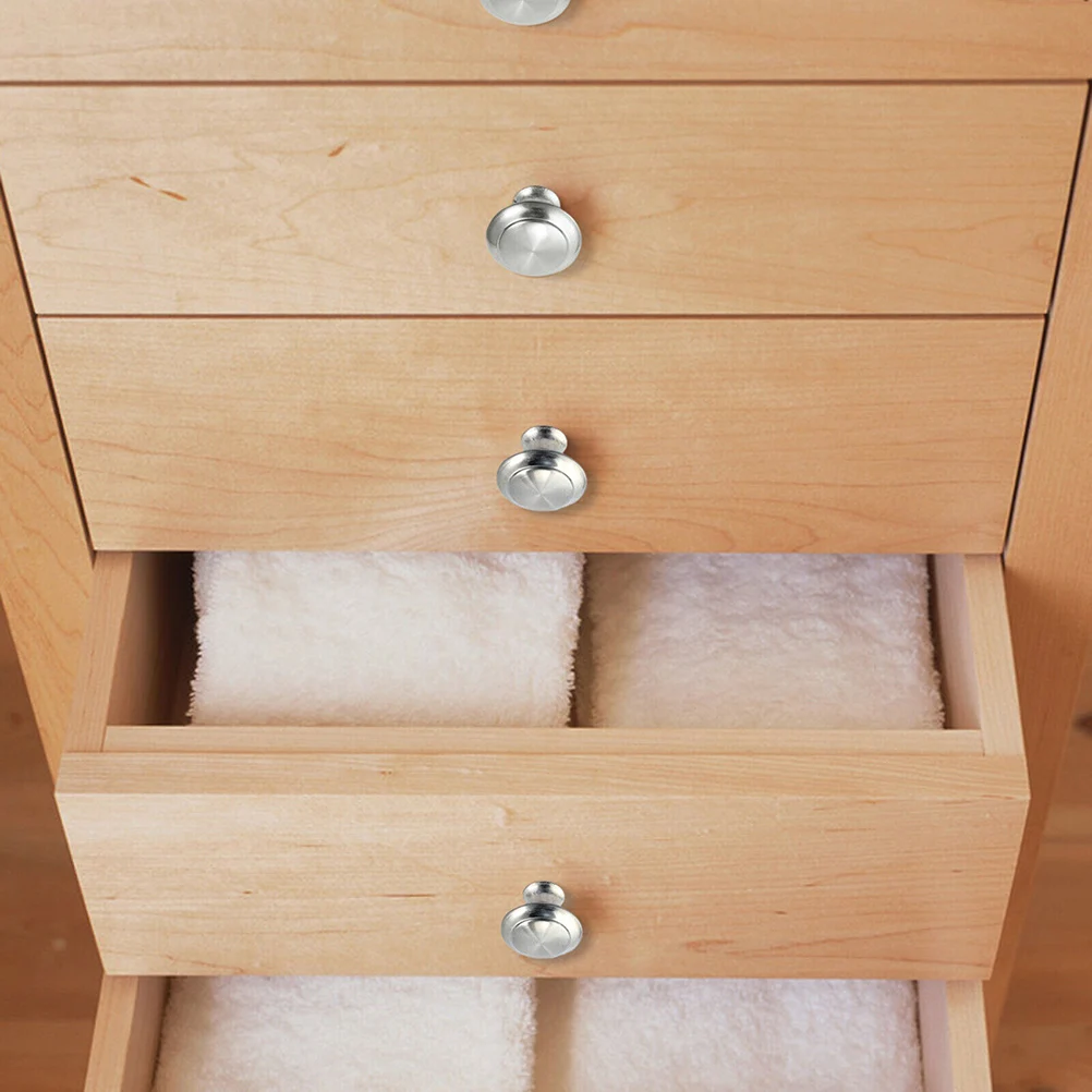 

20pcs Stainless Steel Drawer Knobs Cupboard Door Handles Cabinet Pulls Round Mushroom Style Modern Hardware Screws Included