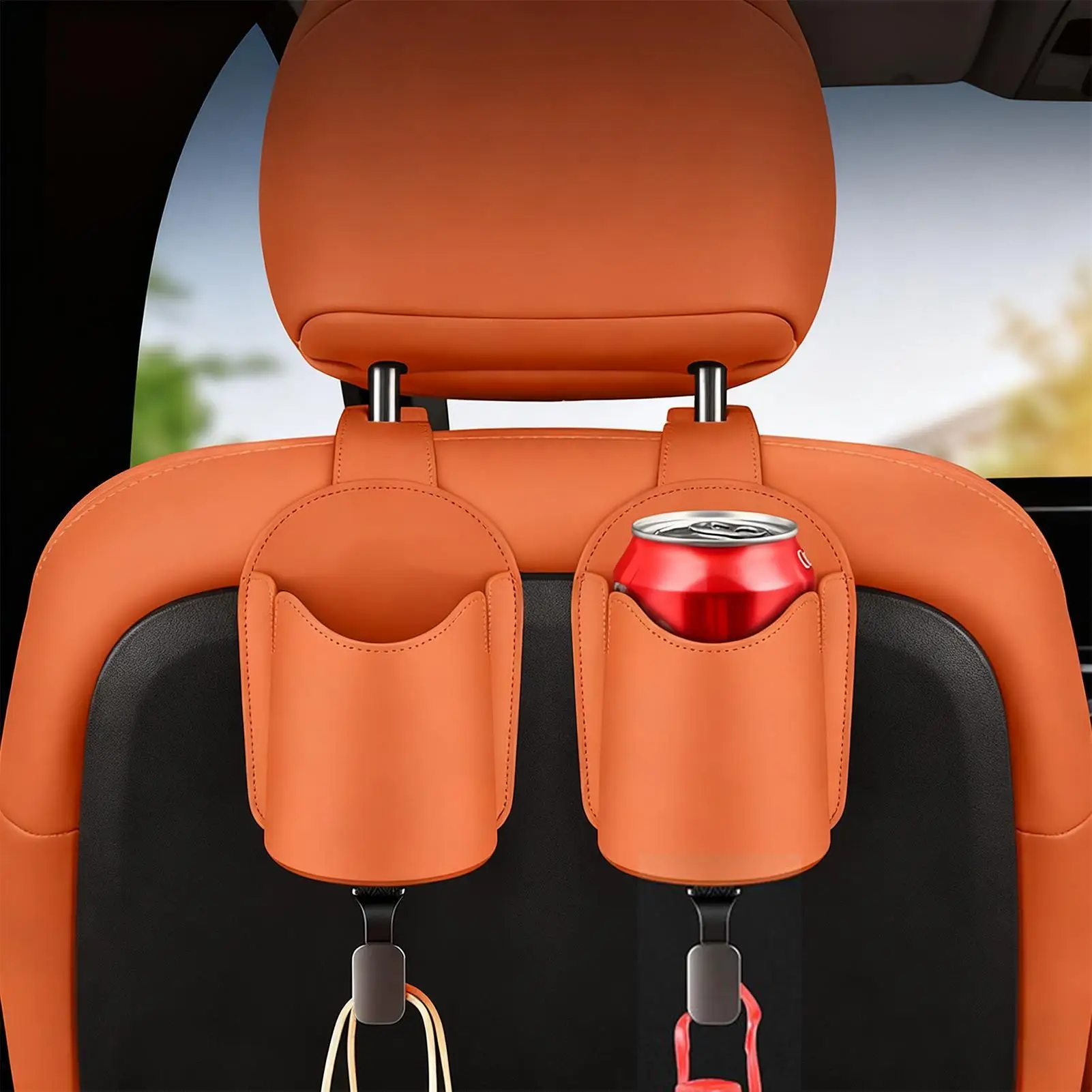 

Подстаканник для заднего сиденья автомобиля, многофункциональный автомобильный держатель для хранения на заднем сиденье автомобиля, подстаканник, крючок для подголовника для путешествий, интерьер грузовика