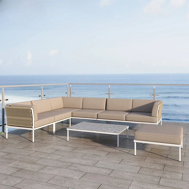 

Outdoor sofa courtyard terrace balcony three people leisure living room combination outdoor rattan chair rattan sofa waterproof