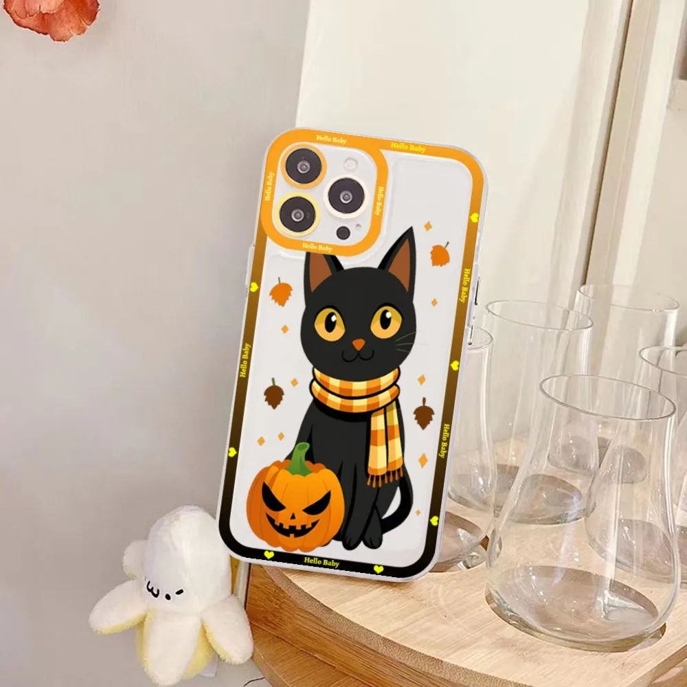 Lovely Black Cat Phone Case For Redmi 7 8 9 A For Redmi Note 5 7 8 9 10 11 Pro Max 4G 5G Funfas