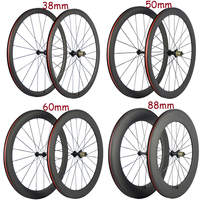 700C Hot Carbon Bicycle Wheelset 38/50/60/88mm Carbon Clincher Wheels Road Bike Wheel Basalt Braking Surface UCI Rim