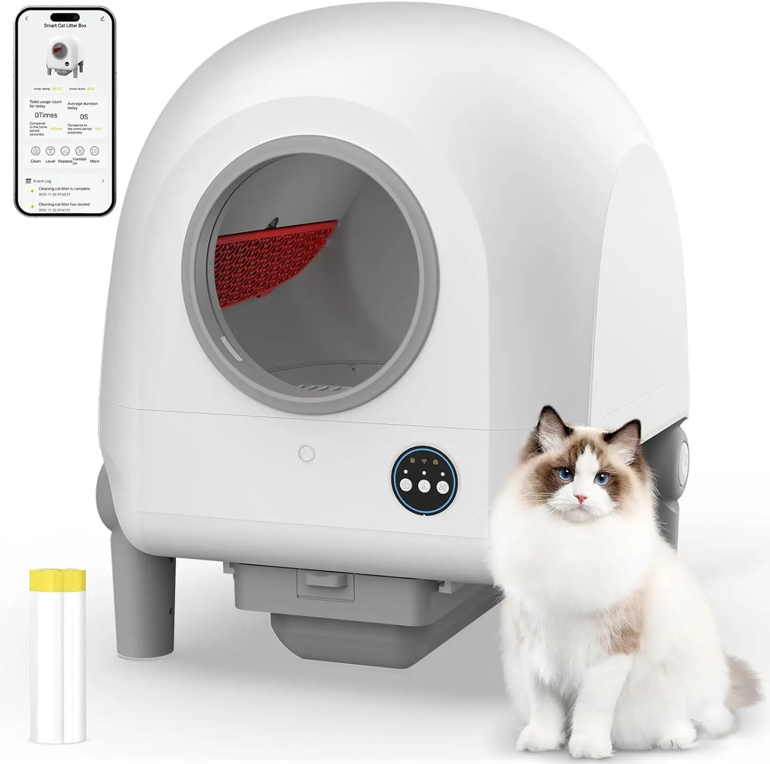 

New Smart Self-cleaning Cat Litter Box App control Global Version Cat Toilet with Odor Deodorizer