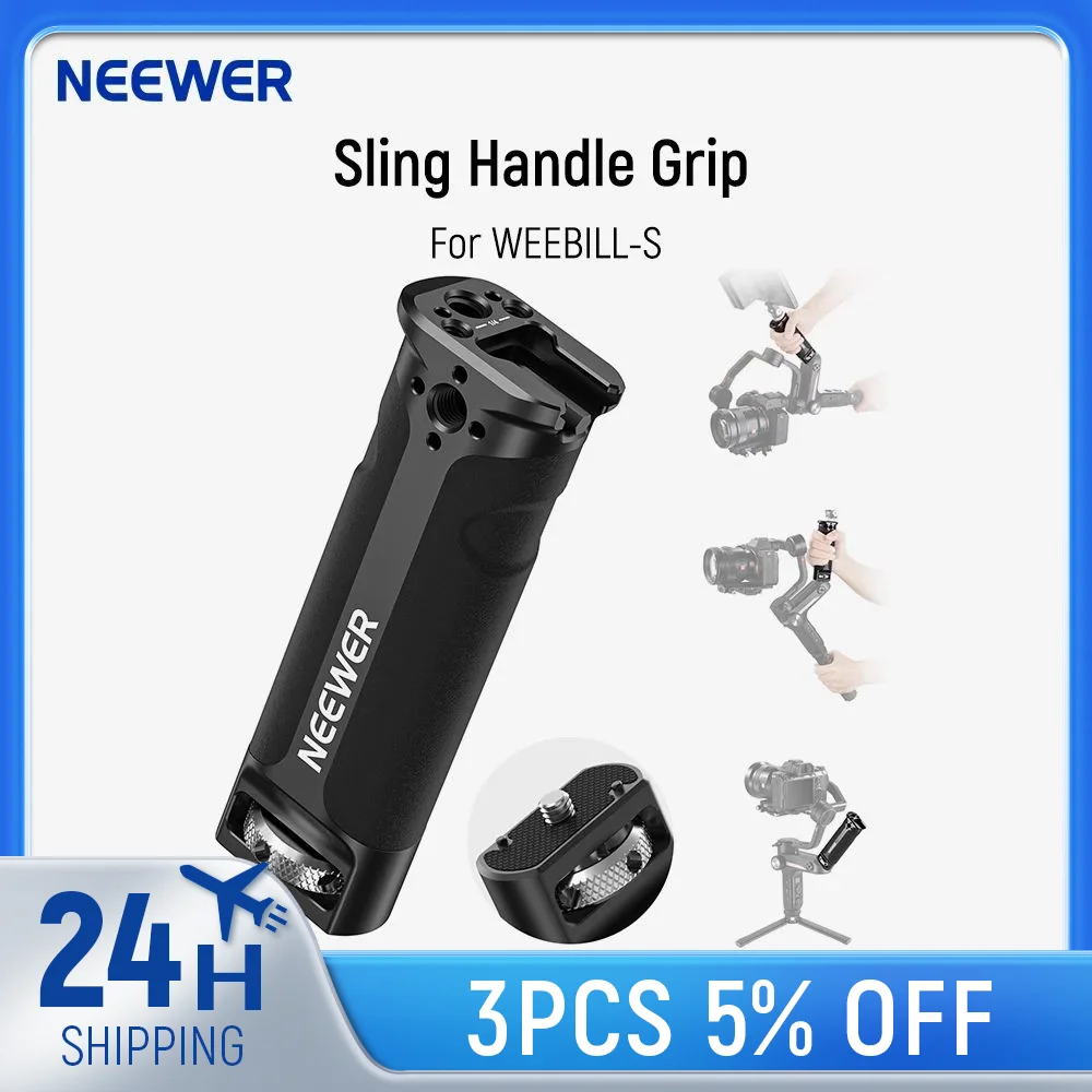 NEEWER Sling Handle Grip for WEEBILL-S Handgrip with Cold Shoe and 1/4 Thread Compatible with ZHIYUN WEEBILL-S Gimbal Stabilizer