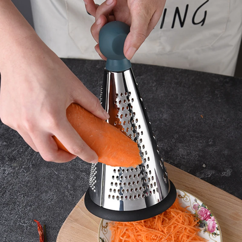 

Multi-Purpose Fruit Vegetables Grater 3-Side Cone Potato Shredder Slicer Garlic Grinder Chopper Home Kitchen Accessories