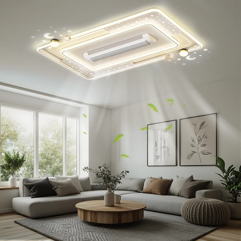

Led Ceiling Fan Light With Remote Control For Living Room Designer Invisible Bladeless Ceiling Fan Lamp Home Decor Bedroom