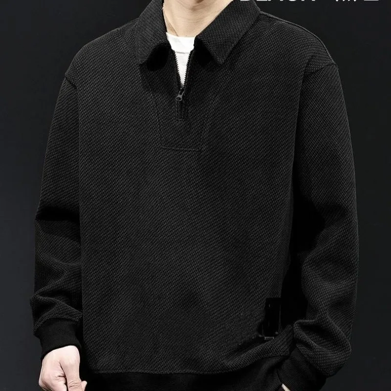 

New Autumn and Winter Trend Loose Large-sized Casual and High-end Fashion Clothing Chenille Knitted Zipper Lapel Men's Hoodie