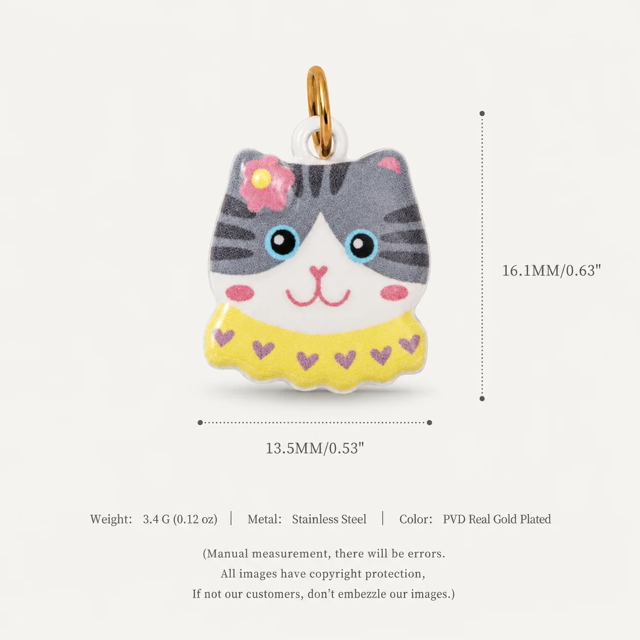 316 Edelstahl Wasserdicht Farberhaltend Niedliche Süße Kleine Katze DIY Anhänger Charms für Schmuck – Detail 4