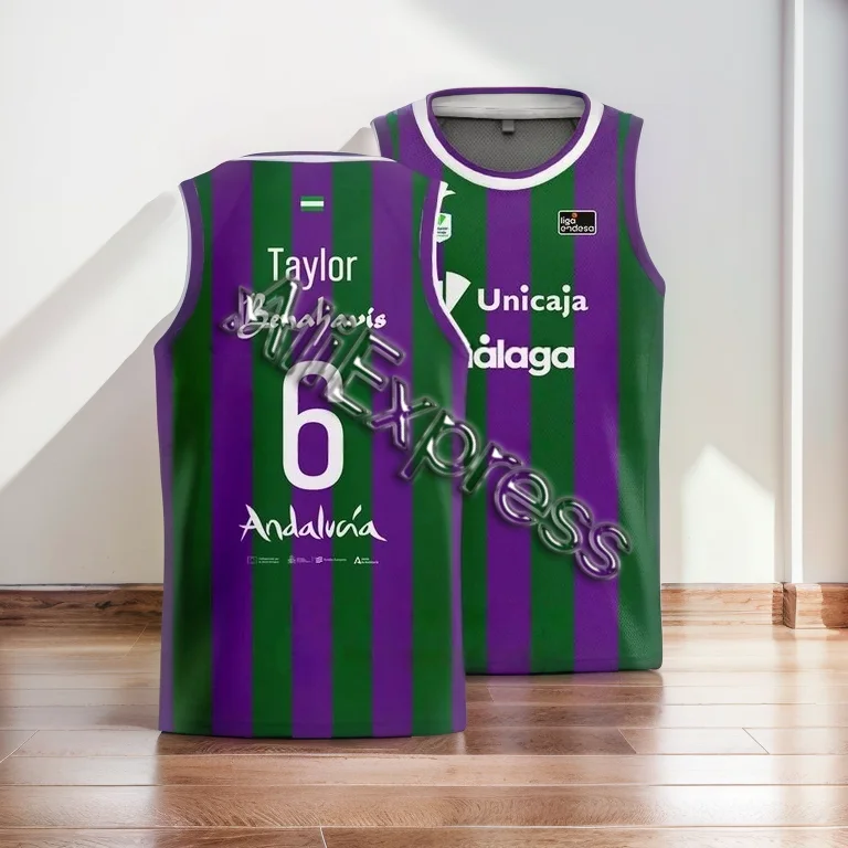 24/25 MOTO Arrivals Spanish Women's Basketball Vest Malaga Jersey High Quality Adult/Children's Universal Size Top Men's T-shirt image 2