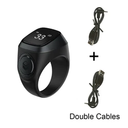 Imballaggio aggiornato con 2 cavi di ricarica Iqibla Smart Ring Tally Counter musulmani Zikr Ring vibrazione impermeabile ricorda Tasbih digitale