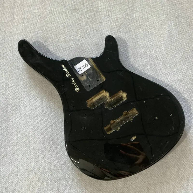 Original Harleybenton 4 Strings Electric Bass Body Black Color PJB Pickups DIY Solid Wood for Replace and Luthier GB155