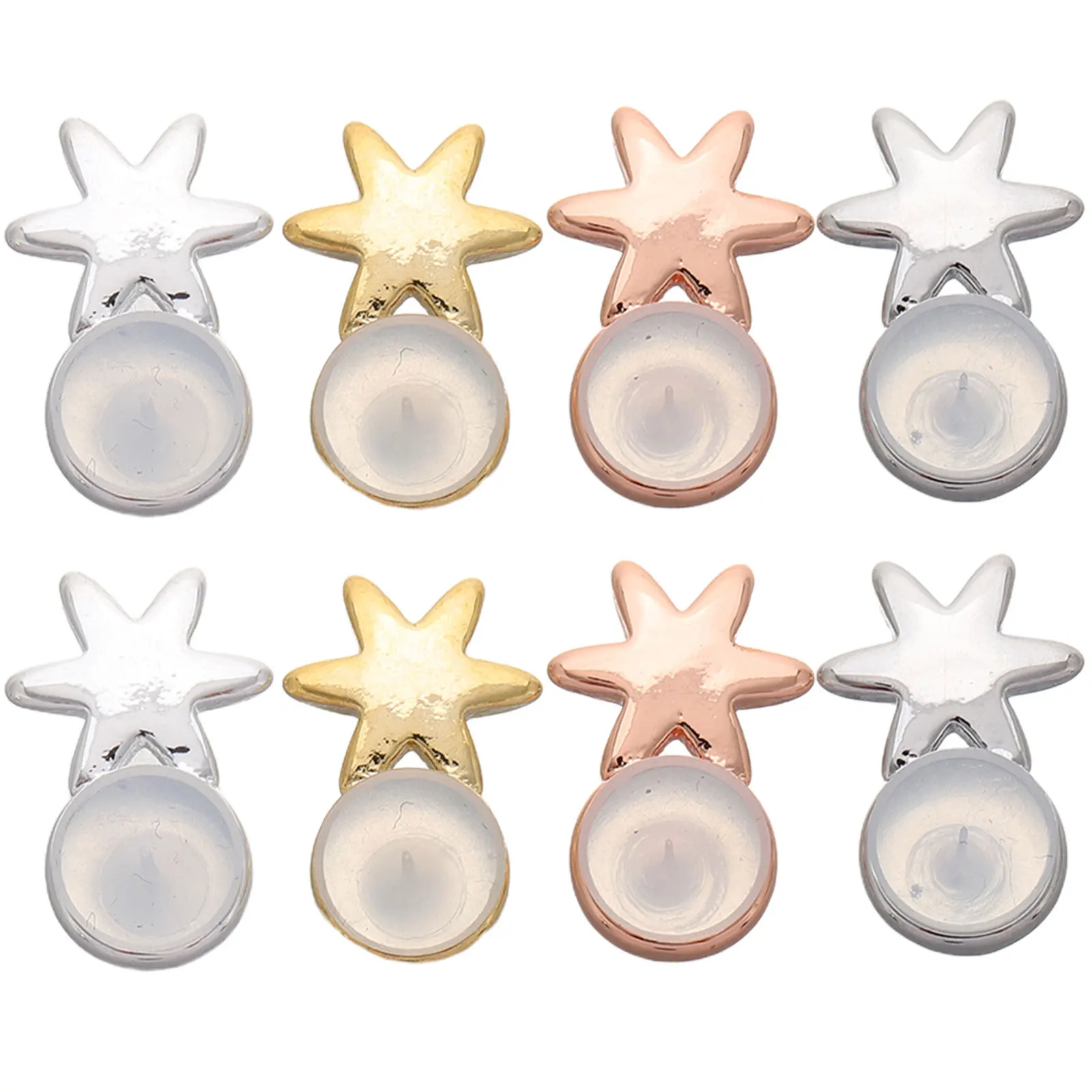 

8pcs Earring Backs Silicone Secure Lifter Replacement For Droopy Ears Flat Studs Lock Ear Lifting Heavy Accessories Woman