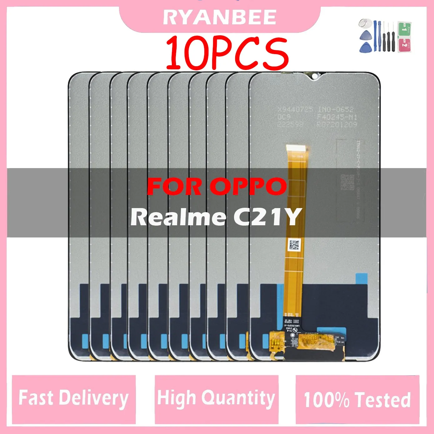 

10PCS Original LCD with Frame For Oppo Realme C21Y RMX3261 RMX3263 LCD Display Touch Screen For Oppo Realme-C21Y LCD Replacement