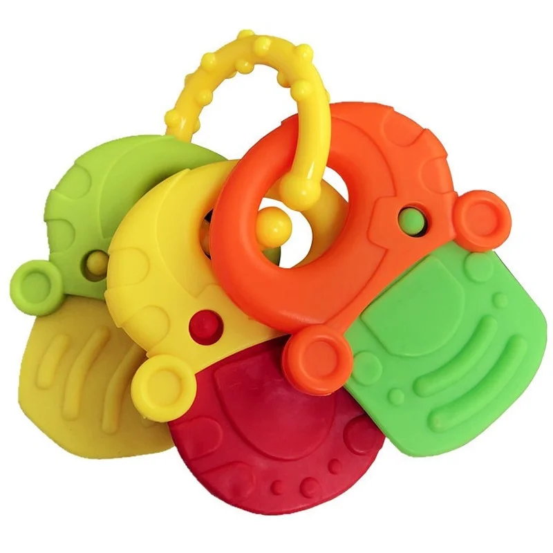 

Baby Fruit Style Soft Rubber Rattle Teether Toy Newborn Chews Food Grade Silicone Teethers Infant Training Bed Toy Chew Toys Kid