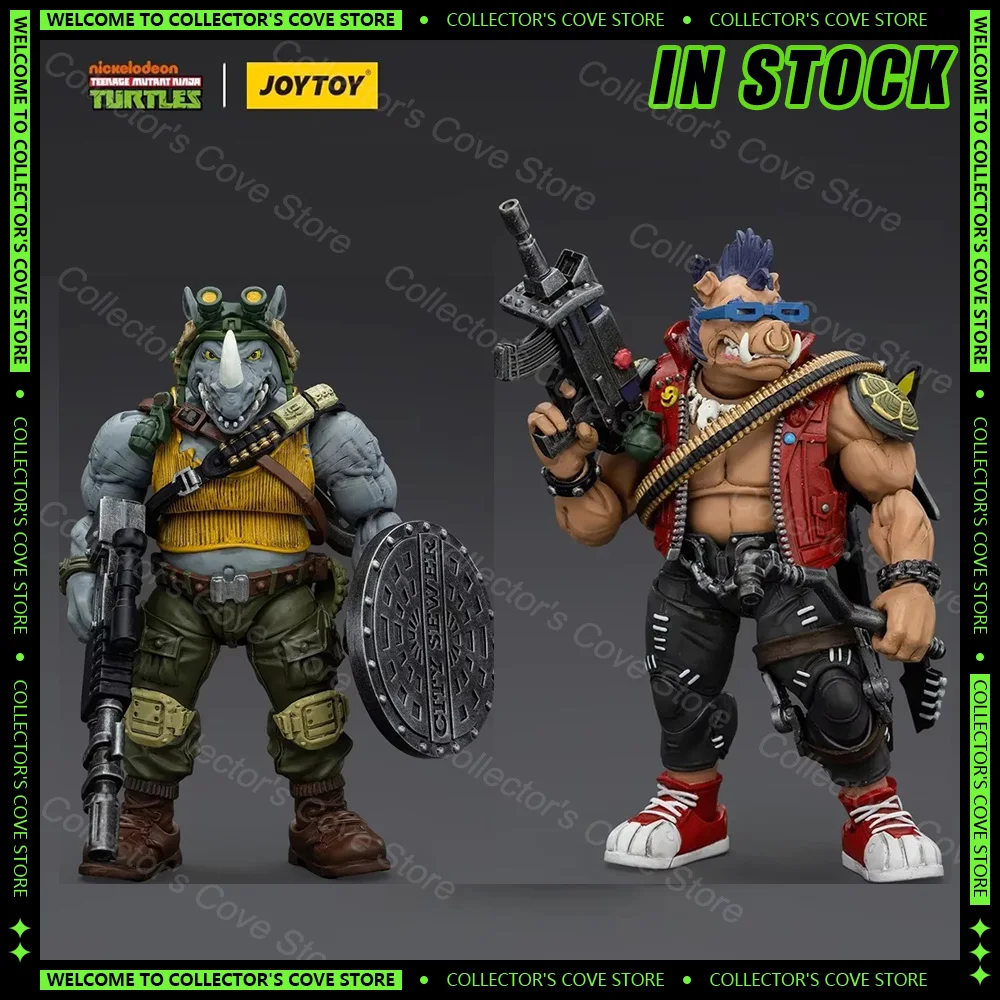 Original Joy ของเล่นเต่านินจาวัยรุ่นอะนิเมะ TMNT Beebop Rocksteady Action Figure เต่านินจา GK ตุ๊กตาของเล่น