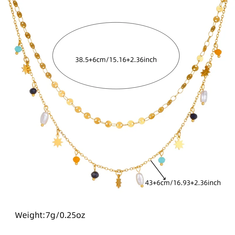 DIEYURO 316L Stainless Steel Geometry Pearl Pentacle Necklace New Delicate Fashion Gold Color Star Pendant Neck Jewelry Gifts image 2