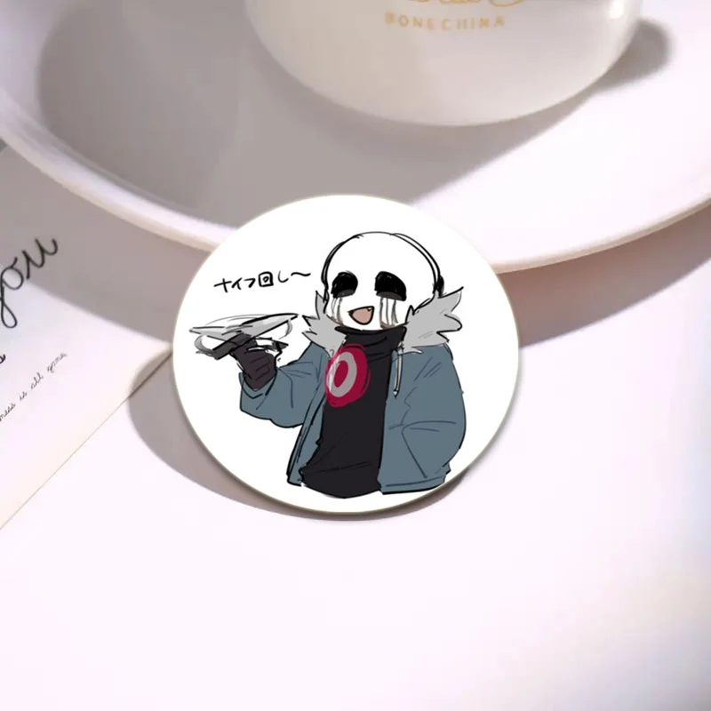 Killer Sans HD Print Brooches for Backpack Anime Figure Pins Cartoon Cosplay Badge Accessories Clothes Decoration Handmade Gift