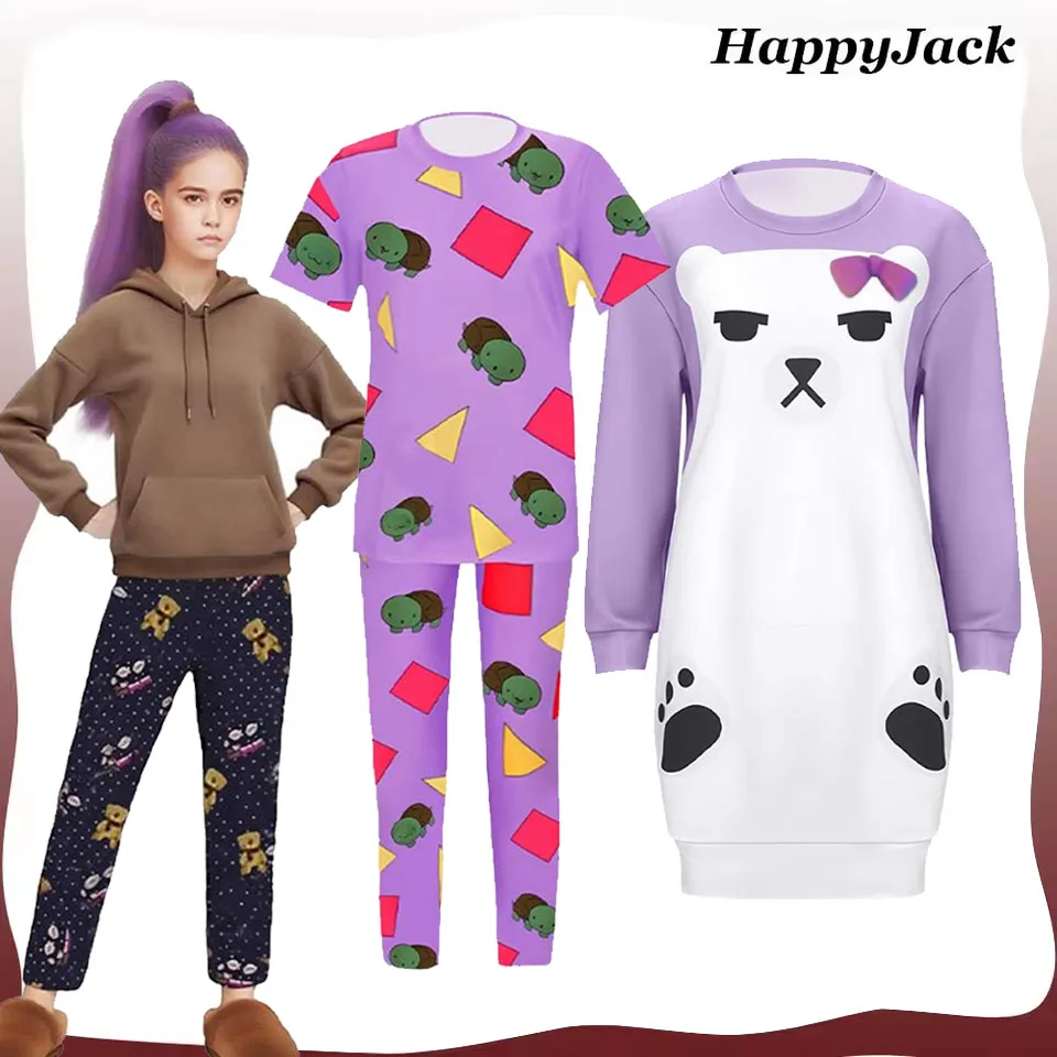 

Kids Rumi Zoey Mira Cosplay Pajamas Demons Cartoon Hunters Girls Group Sleepwear Outfits Halloween Carnival Disguise Costume