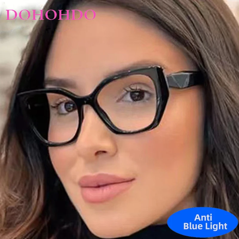 

Trendy Brand Designers Big Cat Eye Blue Light Blocking Glasses Women Men Optical Spectacle Eyeglasses For Reading Очки Lentes