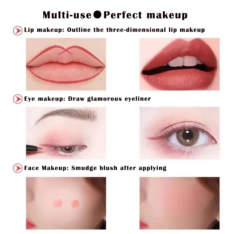 6 Color Matte Lipstick Lip Liner 2 In 1 Brand Makeup Lipstick Matte Durable Waterproof Nude Red Lipstick Lips Make Up