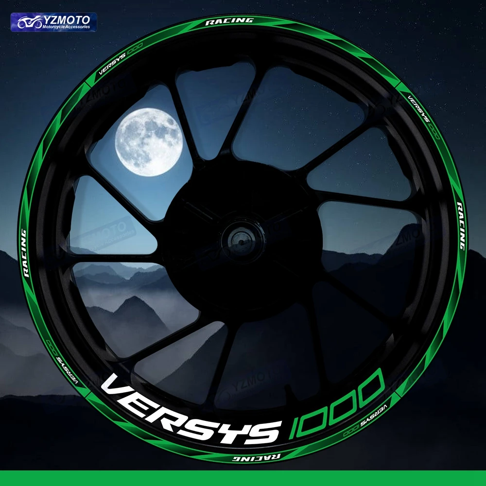 

Для мотоцикла VERSYS 1000 17-дюймовая наклейка на переднюю и заднюю ступицу колеса, водостойкая светоотражающая модифицированная декоративная наклейка на обод