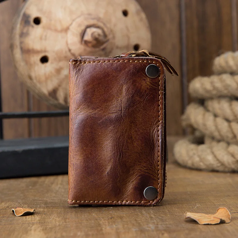 

Leather key bag men's leather multifunctional large-capacity car key bag vegetable tanned leather card bag coin purse waist hang