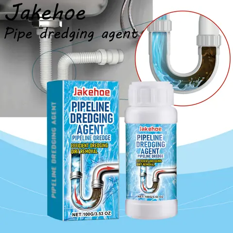 Jakehoe Pipeline Dredging Agent for Kitchen Skin Toilet Pipe Quick Dissolve Grease Dirts Clear Blockages Deodorant Pipe Cleaner